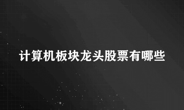计算机板块龙头股票有哪些