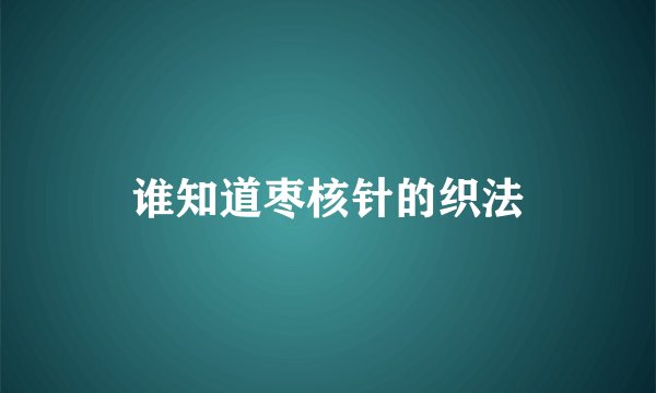 谁知道枣核针的织法