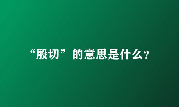 “殷切”的意思是什么？