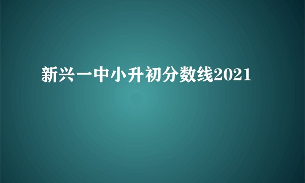 新兴一中小升初分数线2021