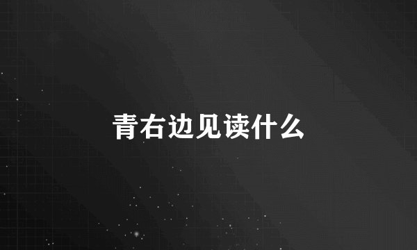 青右边见读什么