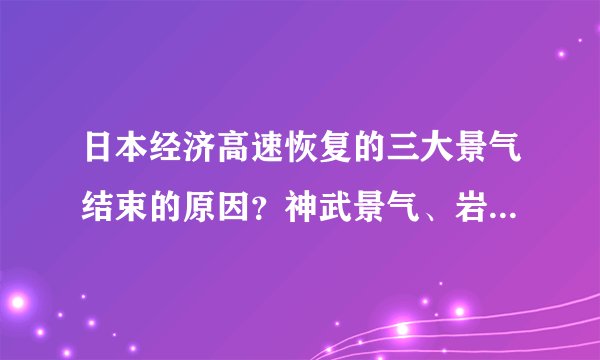 日本经济高速恢复的三大景气结束的原因？神武景气、岩户景气、伊弉诺景气