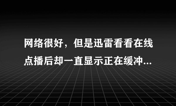 网络很好,但是迅雷看看在线点播后却一直显示正在缓冲,下载速度一直是0,但是播放本地视频没有问题。