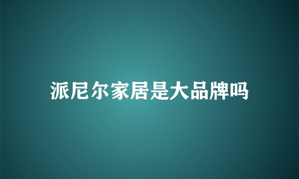 派尼尔家居是大品牌吗