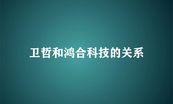 卫哲和鸿合科技的关系
