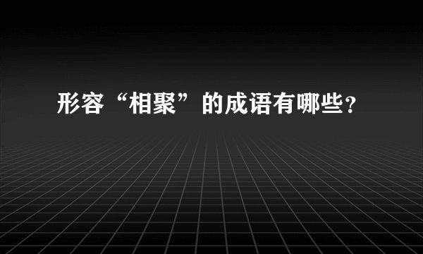 形容“相聚”的成语有哪些？