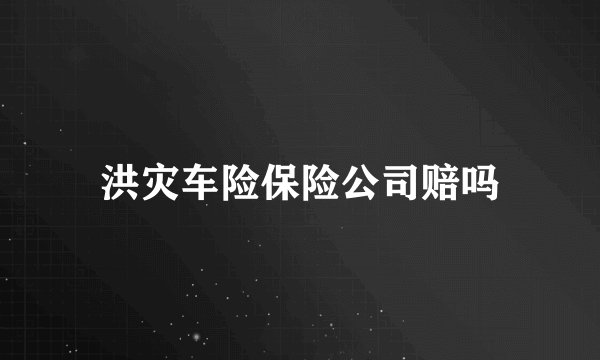 洪灾车险保险公司赔吗