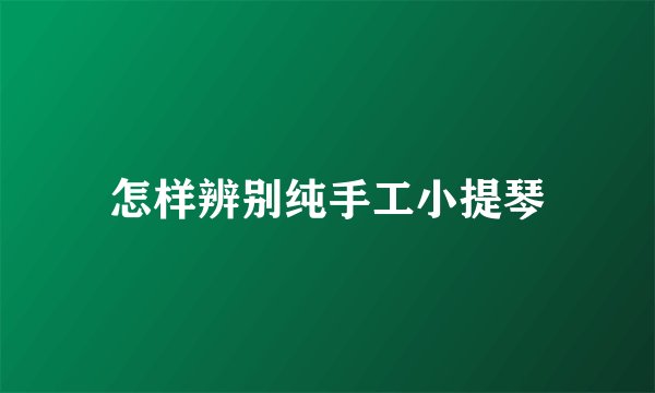 怎样辨别纯手工小提琴