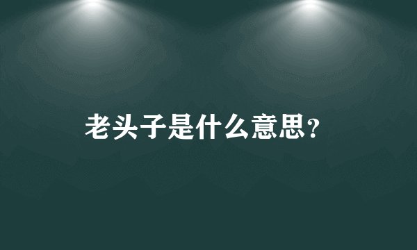 老头子是什么意思？