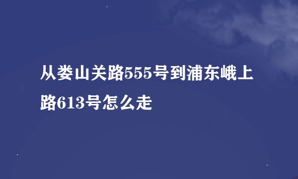 从娄山关路555号到浦东峨上路613号怎么走