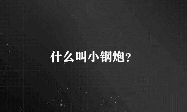 什么叫小钢炮？