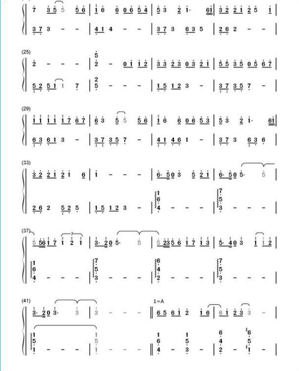 纸短情长钢琴简谱