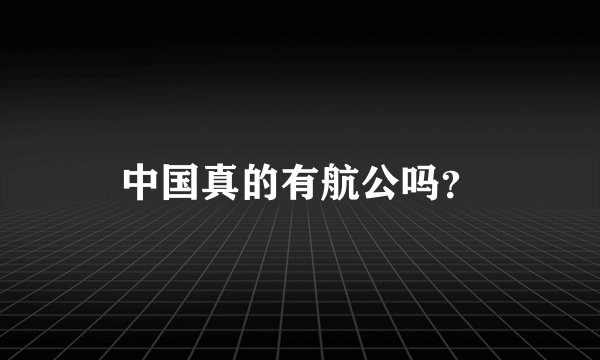中国真的有航公吗？