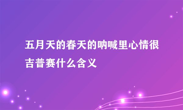 五月天的春天的呐喊里心情很吉普赛什么含义