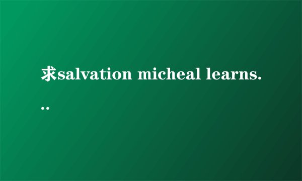 求salvation micheal learns to rock 中文歌词