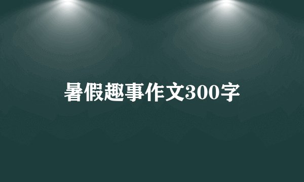 暑假趣事作文300字