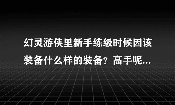 幻灵游侠里新手练级时候因该装备什么样的装备?高手呢用什么好呢
