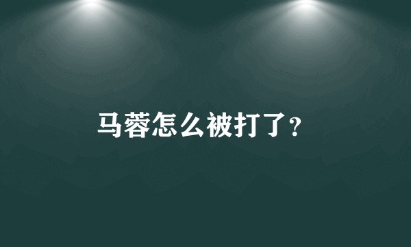 马蓉怎么被打了？