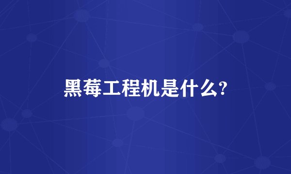 黑莓工程机是什么?