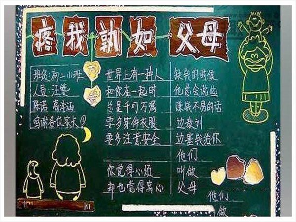 家长会黑板报图片及优美话语
