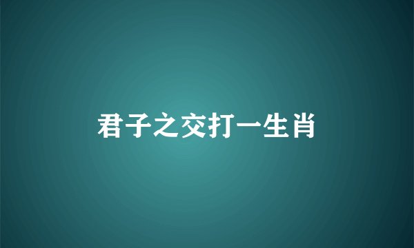 君子之交打一生肖