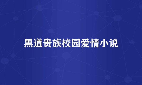 黑道贵族校园爱情小说