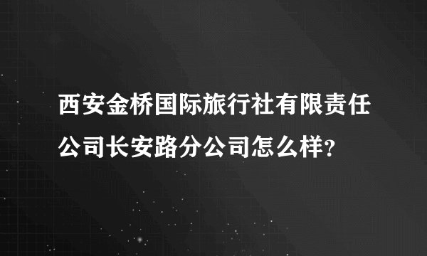 西安金桥国际旅行社有限责任公司长安路分公司怎么样？
