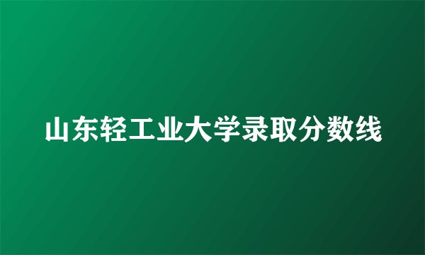 山东轻工业大学录取分数线