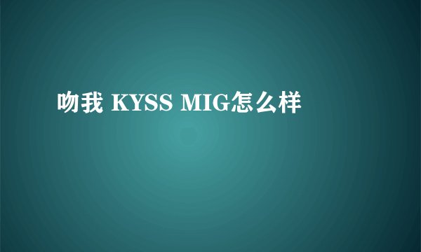 吻我 KYSS MIG怎么样