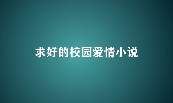 求好的校园爱情小说
