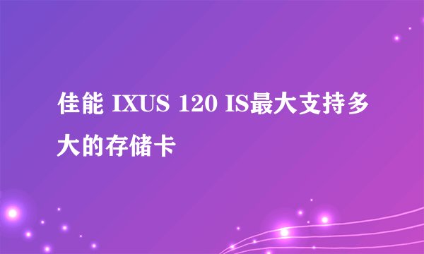 佳能 IXUS 120 IS最大支持多大的存储卡