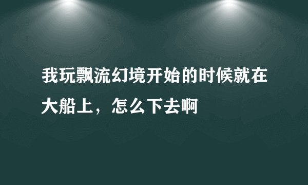 我玩飘流幻境开始的时候就在大船上,怎么下去啊