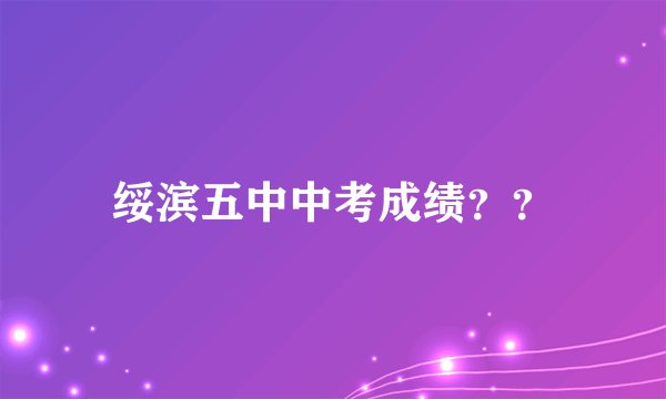 绥滨五中中考成绩？？