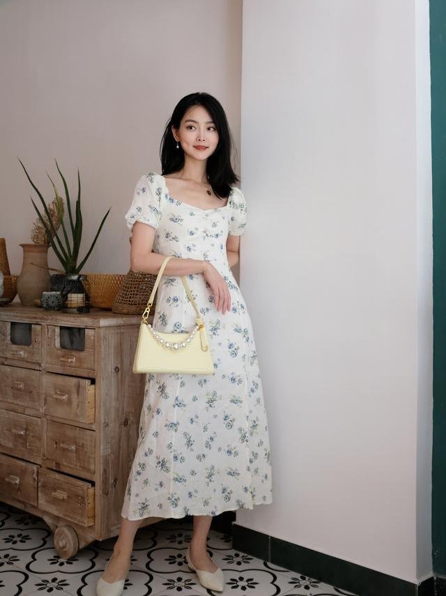 小碎花裙怎样穿,会显得清新?