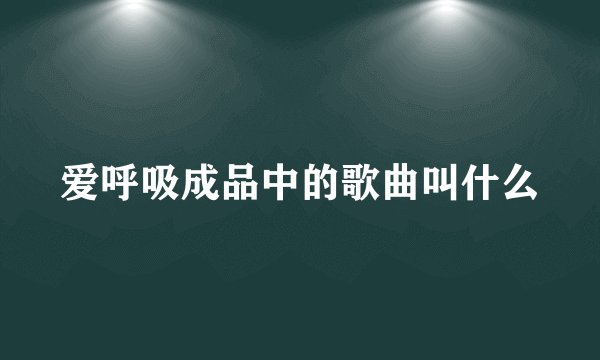 爱呼吸成品中的歌曲叫什么