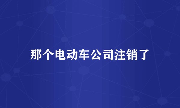 那个电动车公司注销了