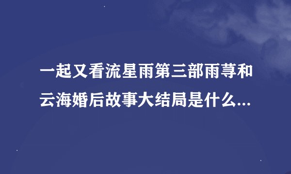 一起又看流星雨第三部雨荨和云海婚后故事大结局是什么,大概讲了什么故事