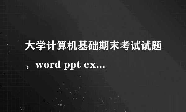 大学计算机基础期末考试试题，word ppt excel的操作题