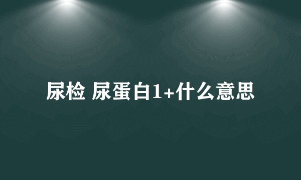 尿检 尿蛋白1+什么意思