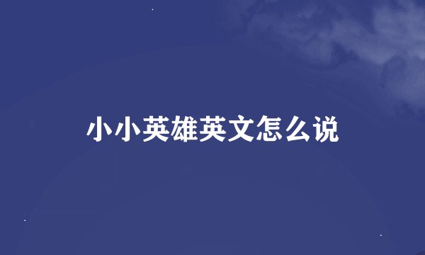 小小英雄英文怎么说
