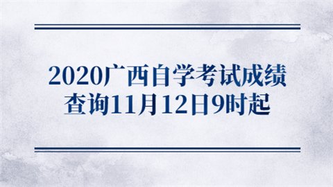 2020广西自学考试成绩查询11月12日9时起