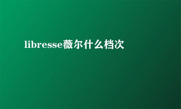 libresse薇尔什么档次