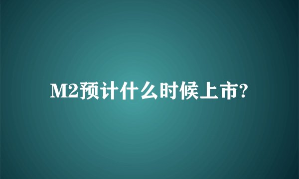 M2预计什么时候上市?