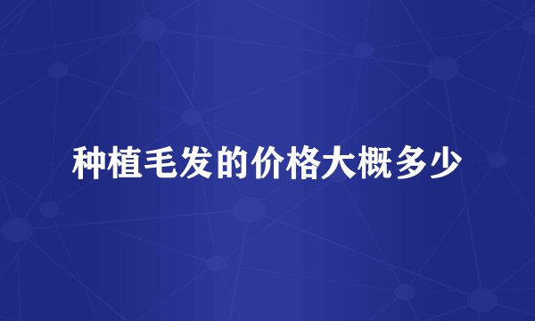 种植毛发的价格大概多少
