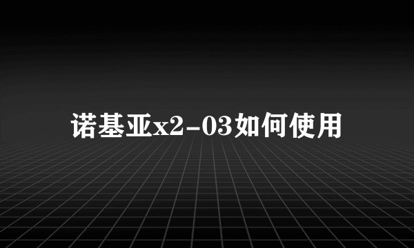 诺基亚x2-03如何使用