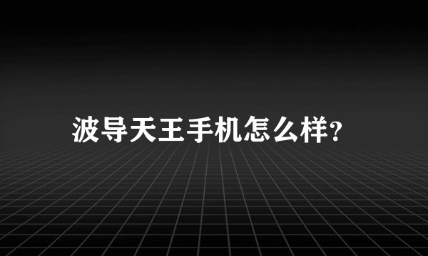 波导天王手机怎么样？