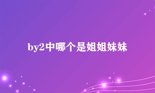 by2中哪个是姐姐妹妹
