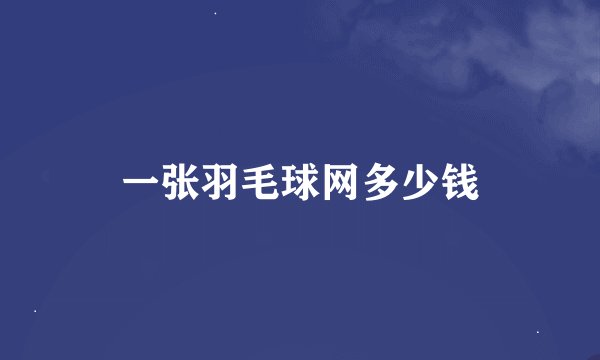 一张羽毛球网多少钱