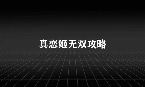 真恋姬无双攻略