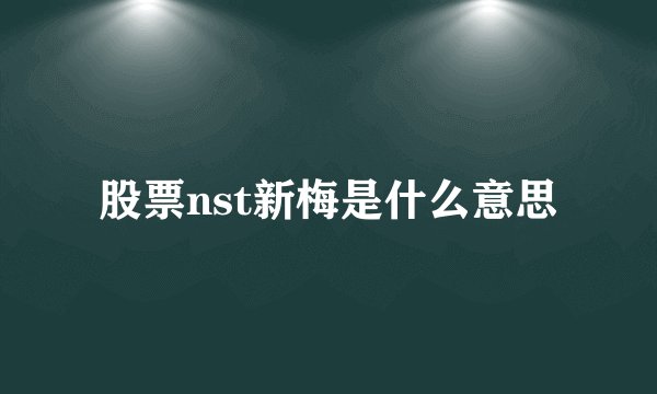 股票nst新梅是什么意思